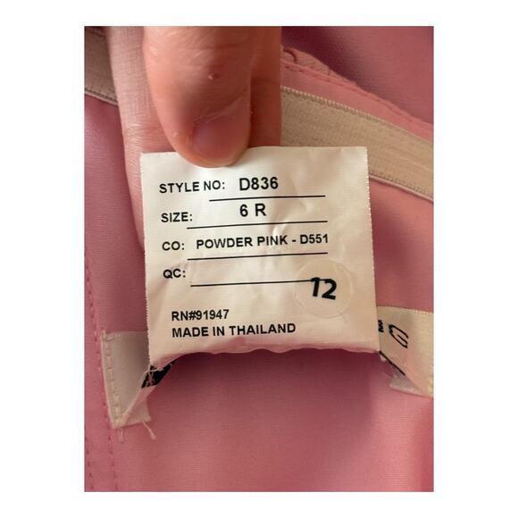 Alfred Sung dress D836 Off the Shoulder Ruffle Satin Trumpet Gown pink size 6 - Picture 6 of 7